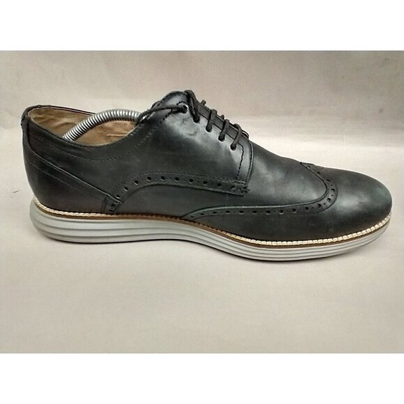 Cole Haan Mens Original Grand Oxfords Shoes Black Leather Wingtip 11.5M - Picture 5 of 9